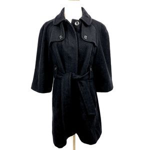 GAP Wool Belted Black Coat with Pockets